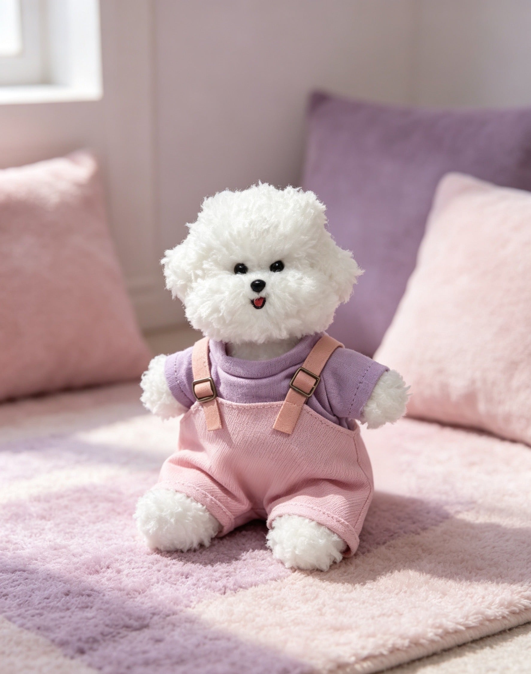 Handmade puppy in a soft room setting